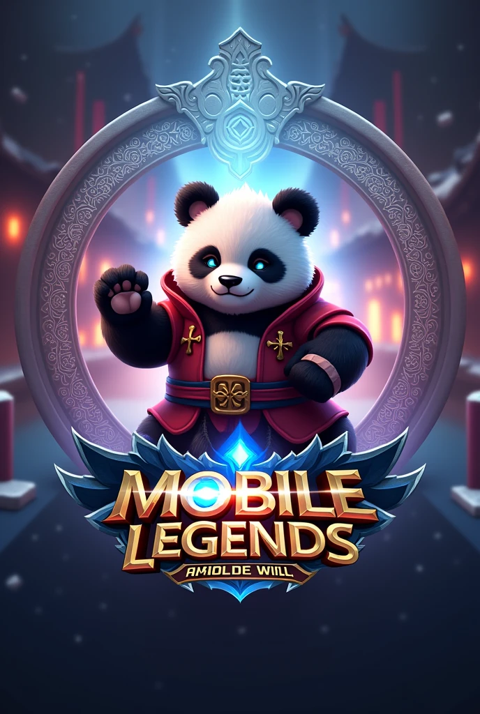 Mobile legends logo featuring akai with "☯ℙ么ℕⅅ么☯" Lettering.