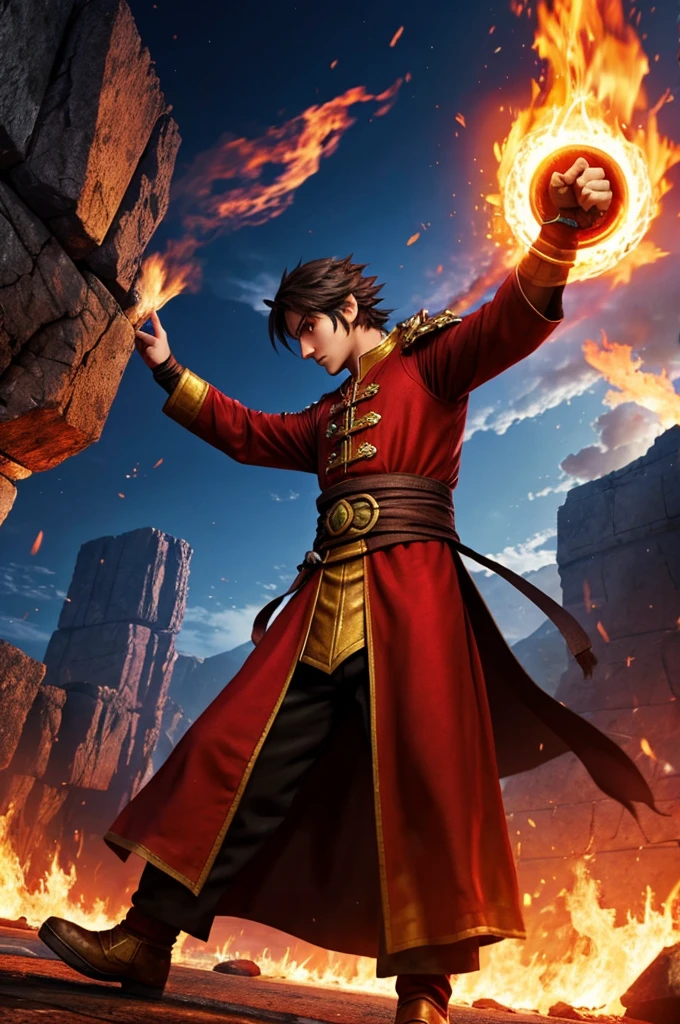 show me how fire and air mages fight