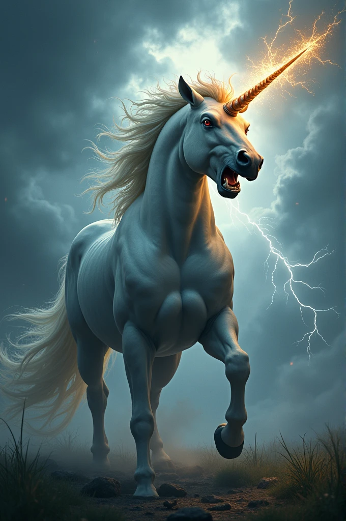 An ultimate mega super ultra angry unicorn