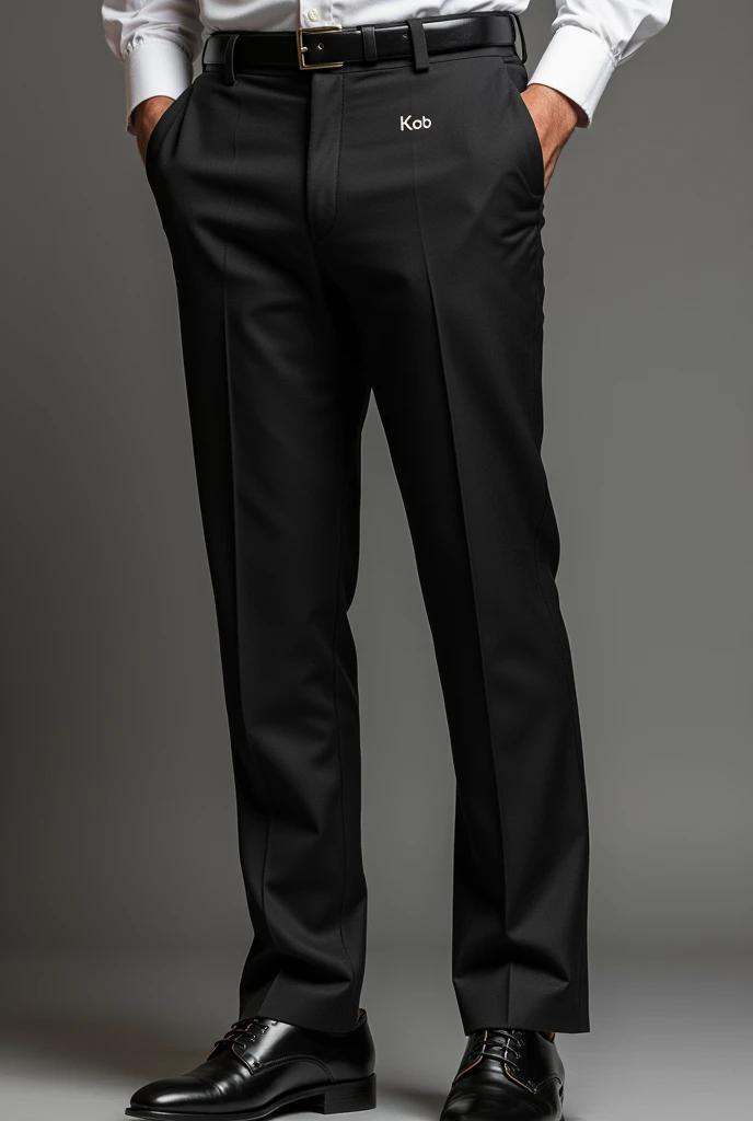 Create a men&#39;s dress pant with the KöK logo in a small font