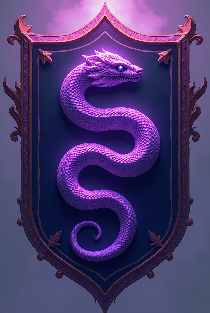 Purple snake on 2d shield