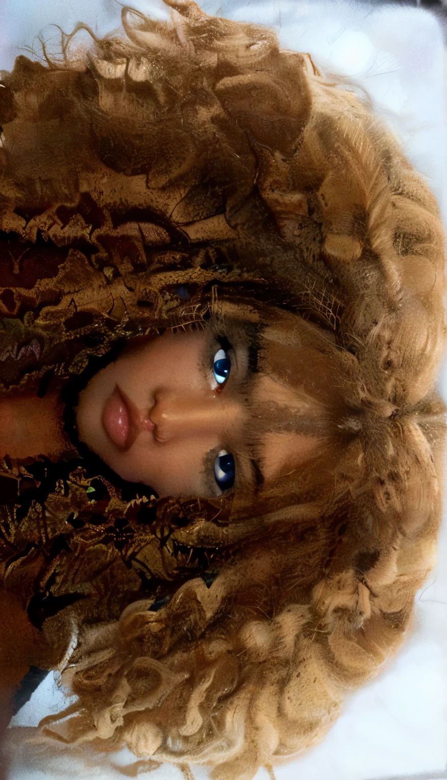 Black girl with blue eyes foxy eyes looking forward 