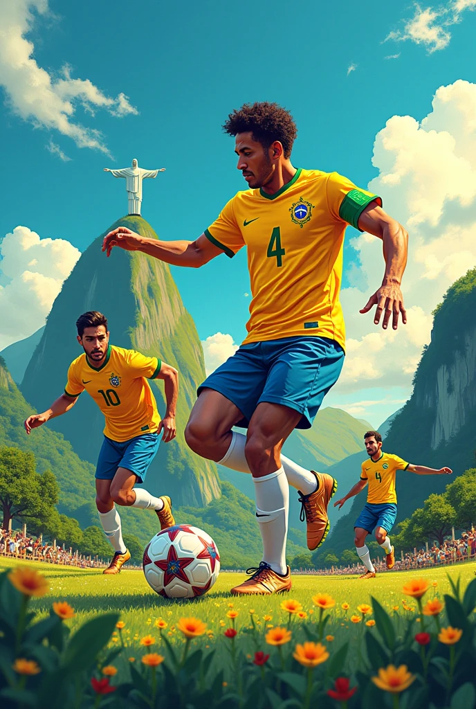 an image that represents Brazilian football