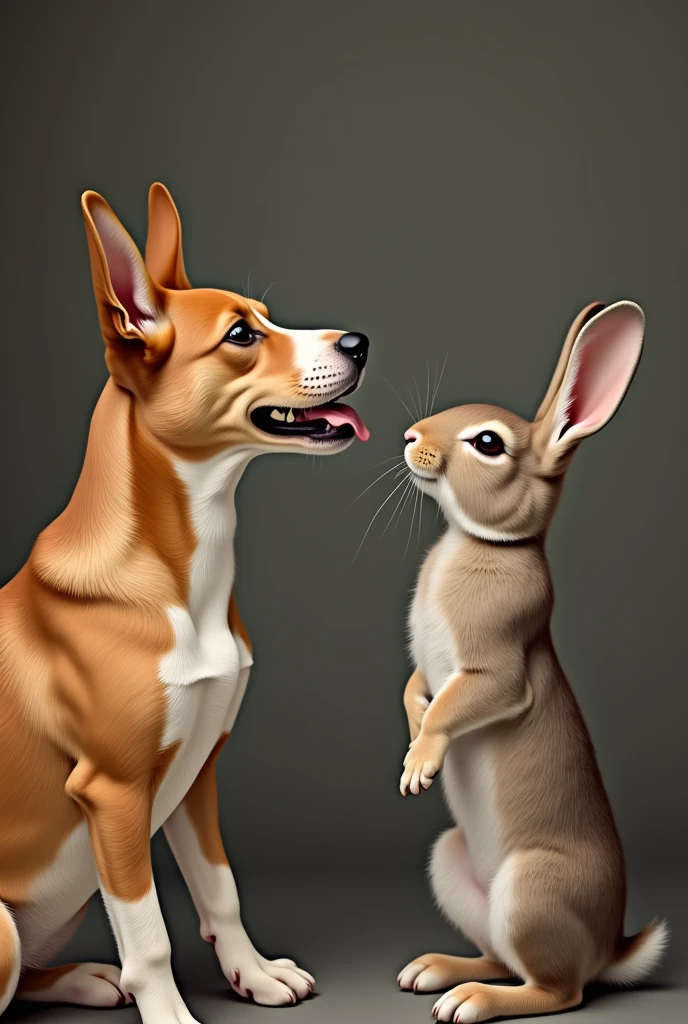 between dog and rabbit