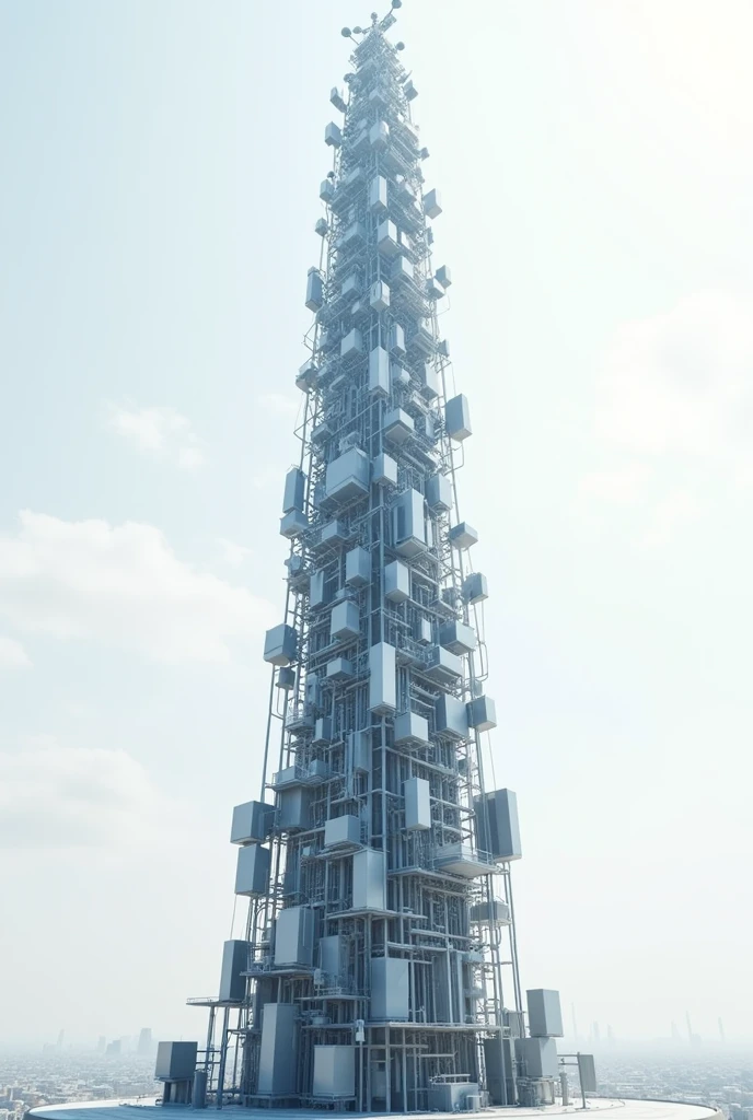 Make a mobile tower with mobile phone as a bricks and and connect it with 