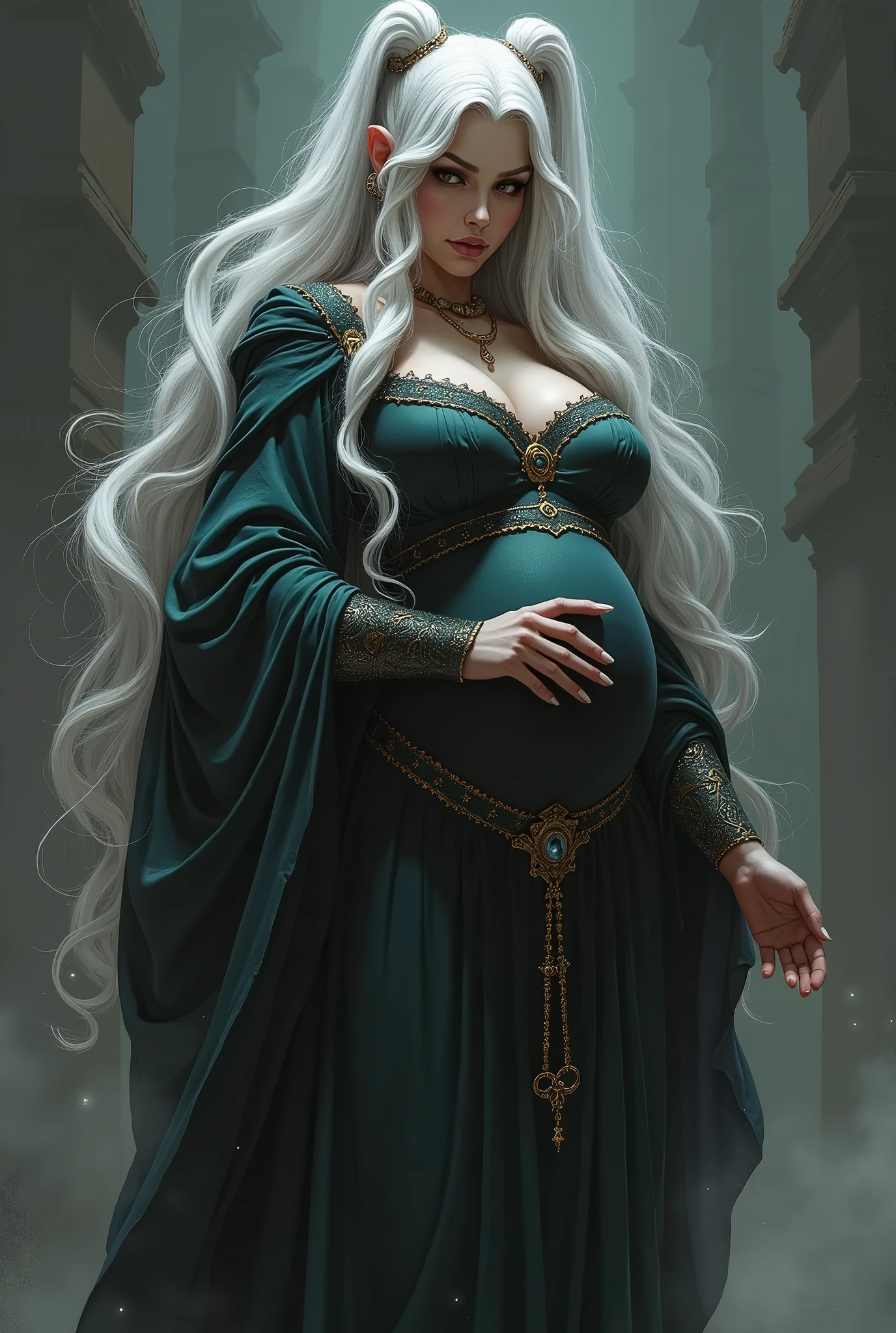 Breasts, Colossal, Twin Tails, Silver Hair, Priest, Side, Saint, Nasty