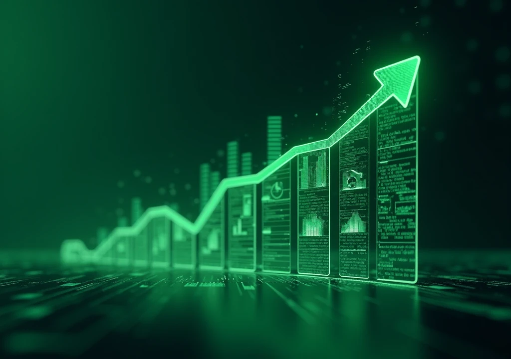 statistics going up green