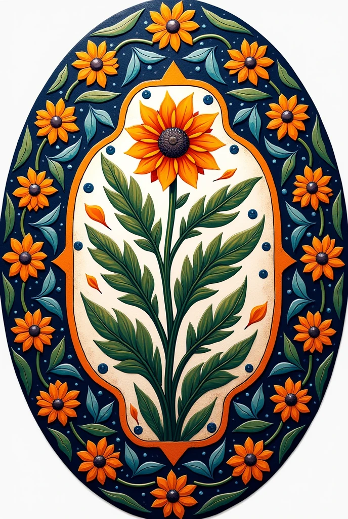 Hi, could you create an illustrated oval Talavera-style sign? 