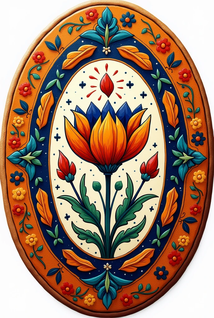 Hi, could you create an illustrated oval Talavera-style sign?