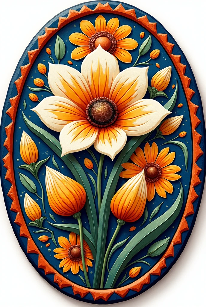 Hi, could you create an illustrated oval Talavera-style sign? 