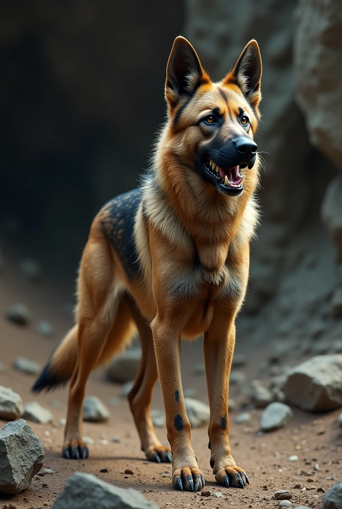 German Shepherd with Hyena Texture