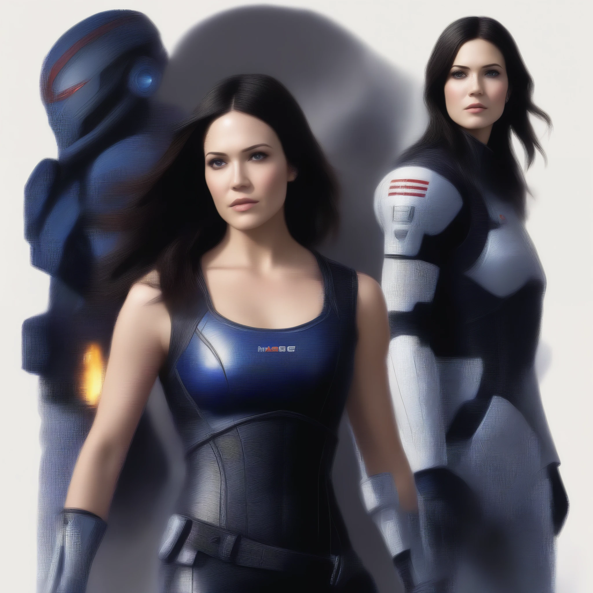 (masterpiece, best quality:1.2), 1girl, solo Mandy Moore as Miranda Lawson of Mass Effect