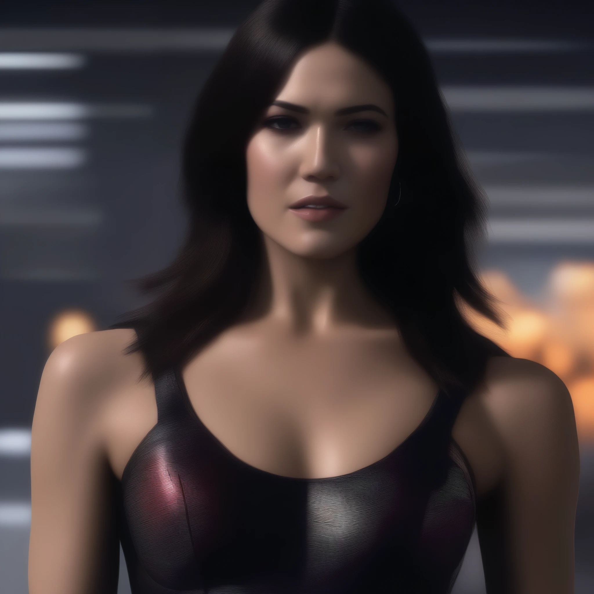 (masterpiece, best quality:1.2), 1girl, solo Mandy Moore as Miranda Lawson of Mass Effect in lingerie