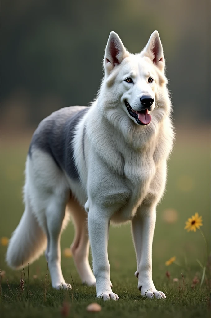 White German Shepherd with gray back