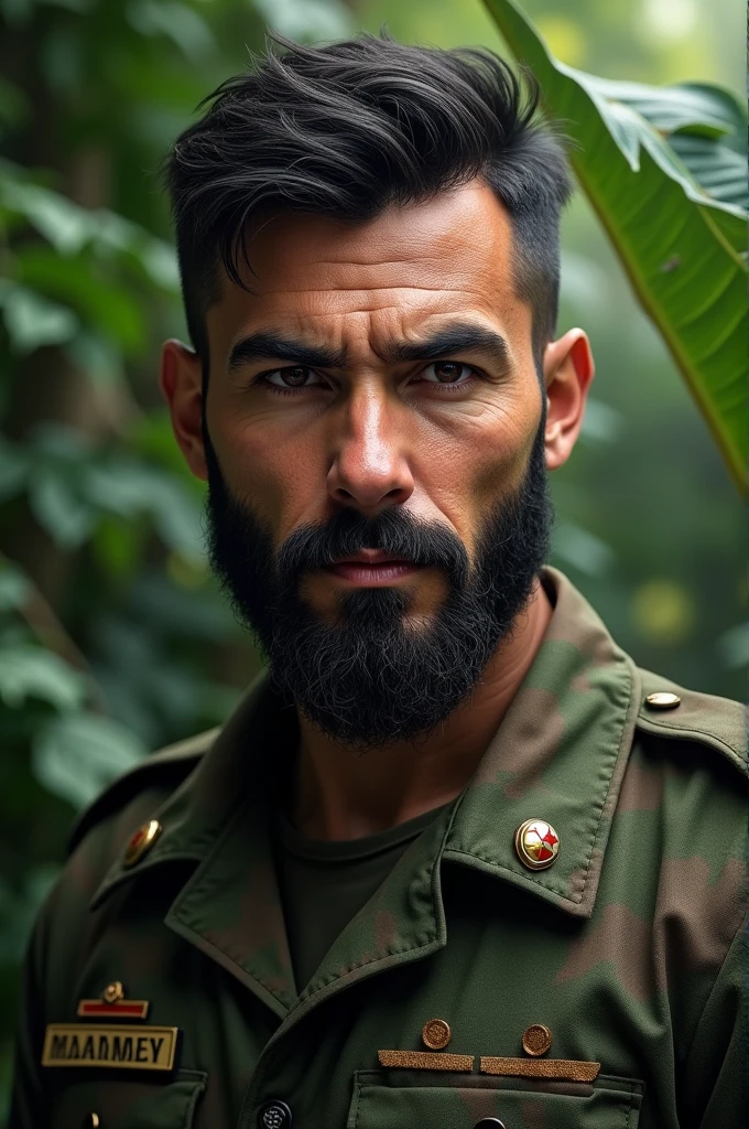 Bearded young man in Brazilian Army uniform.