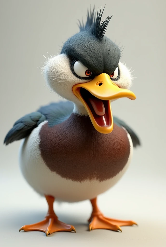 An angry duck
