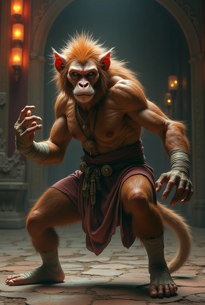 A half man half monkey who is a skilled martial artist