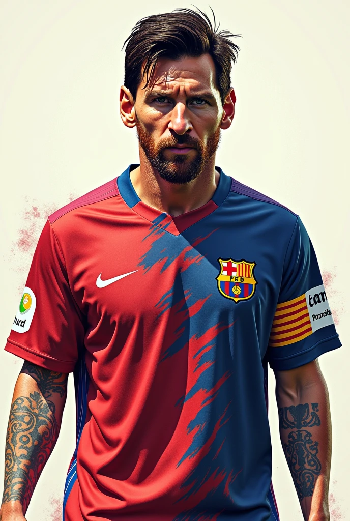 Leo Messi wearing a shirt generated by me