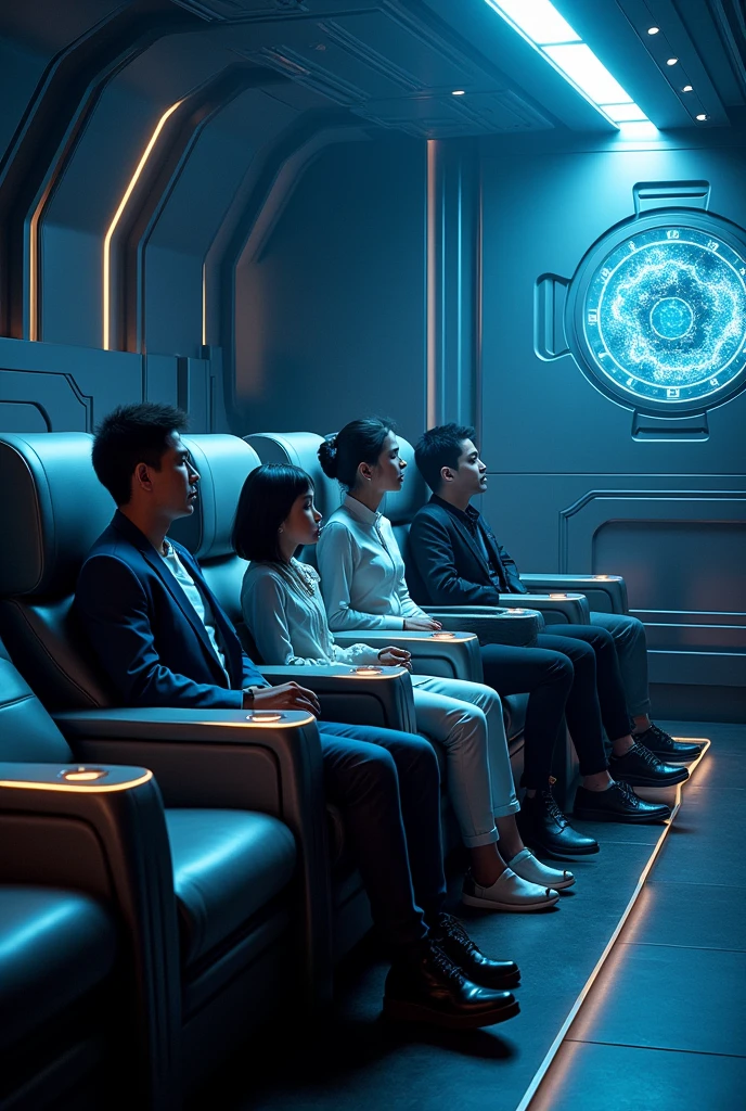 Futuristic mini theater who have seats where only one family watch the private screening