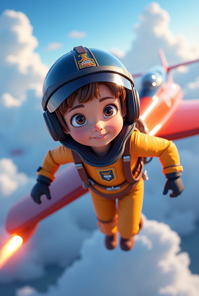 Fighter pilot in Disney style 3D 