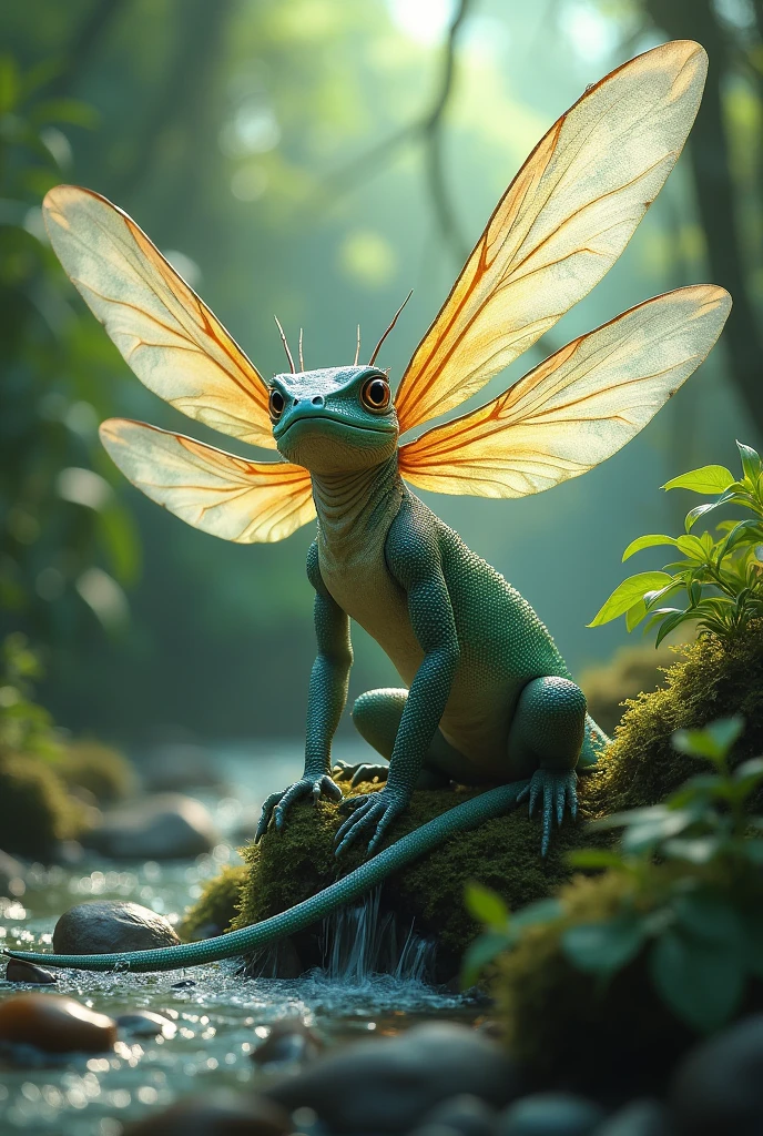 Lizard mixed with dragonfly
