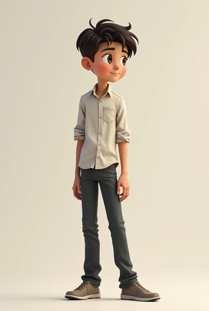 A 13-year-old boy standing