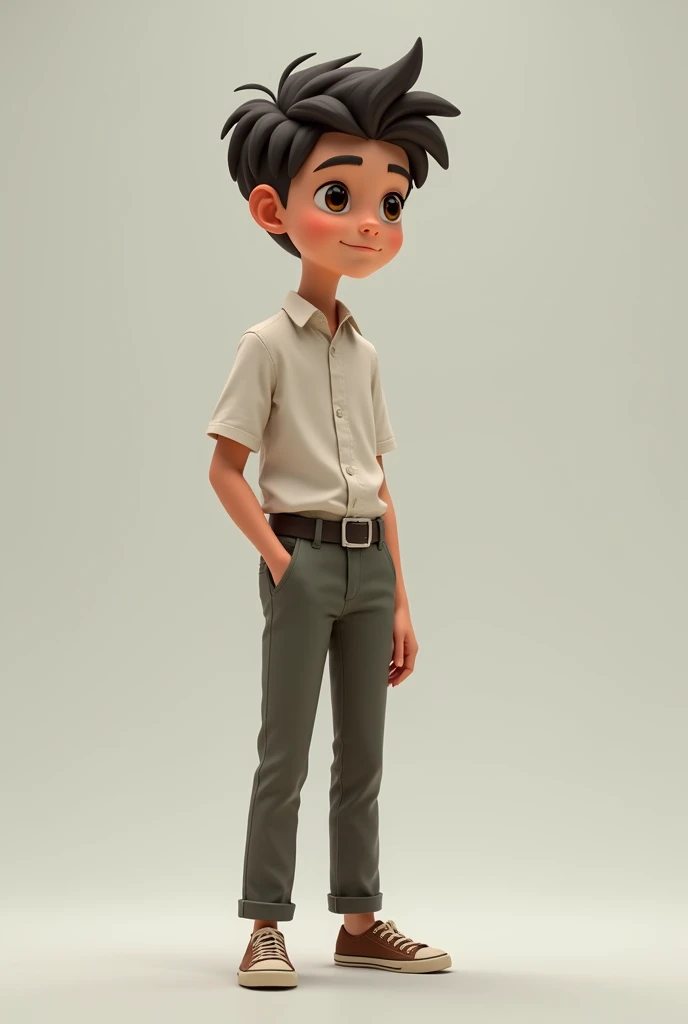 A 13-year-old boy standing