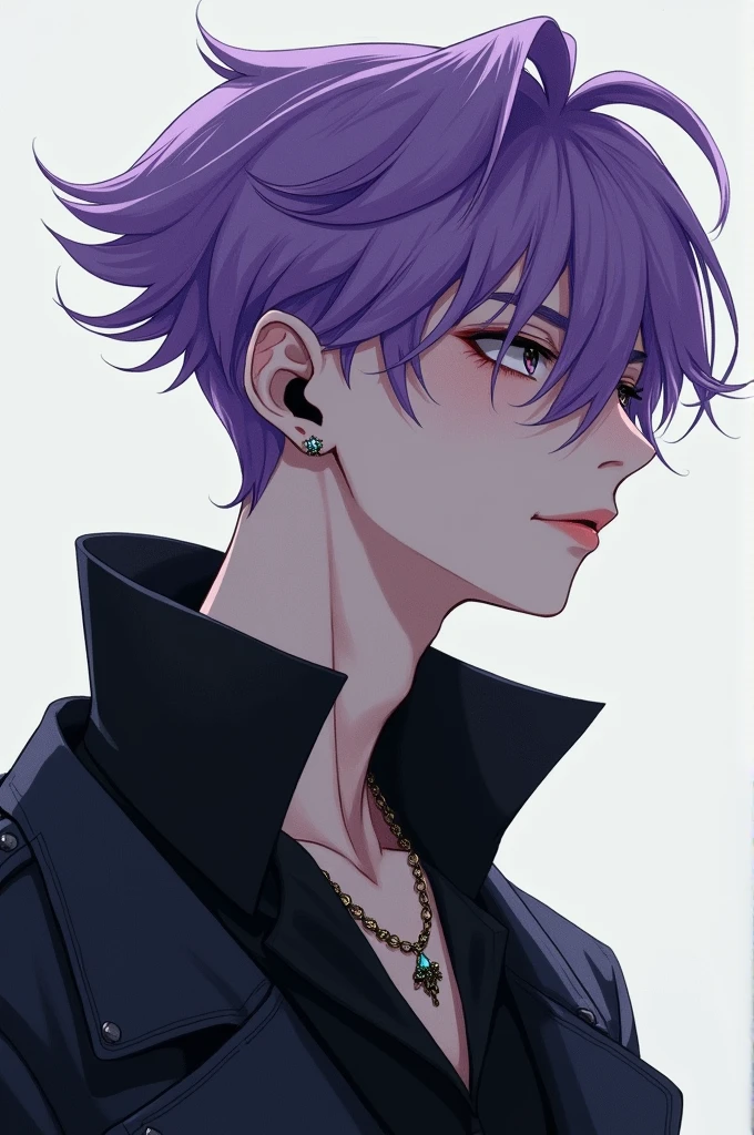 Limo Boy, (limo) limo hair therm hair style, Persian purple, emo clothing, masterpiece, of the highest quality