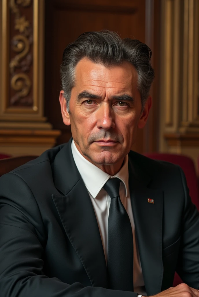 White man brown eyes classic hairstyle mole on left cheek in Venezuelan congress