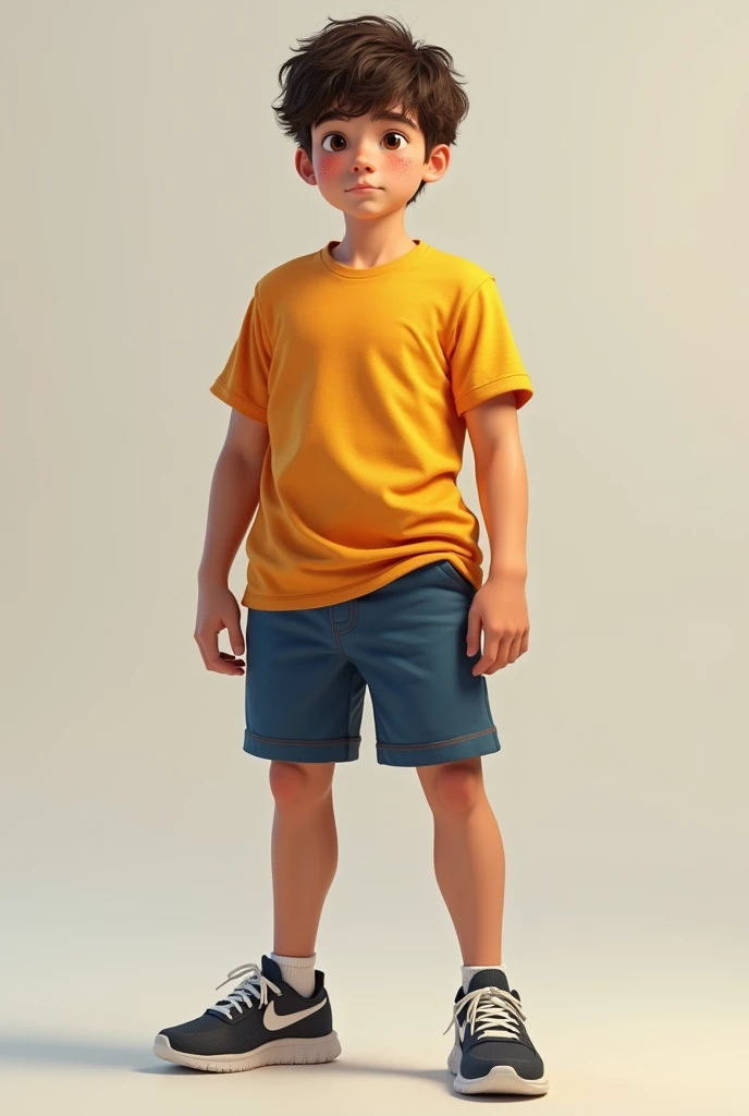 A not so skinny 13 year old boy standing