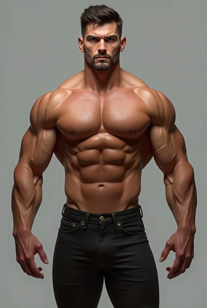 Naked muscular man without clothes and his penis uncensored