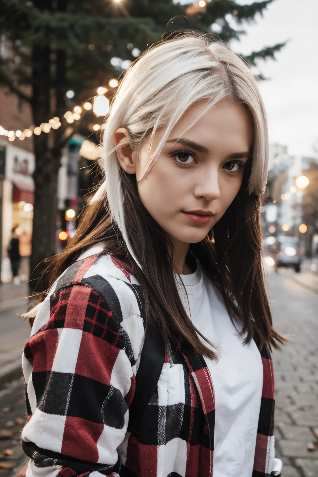 White, black and red flannel with name UXX0