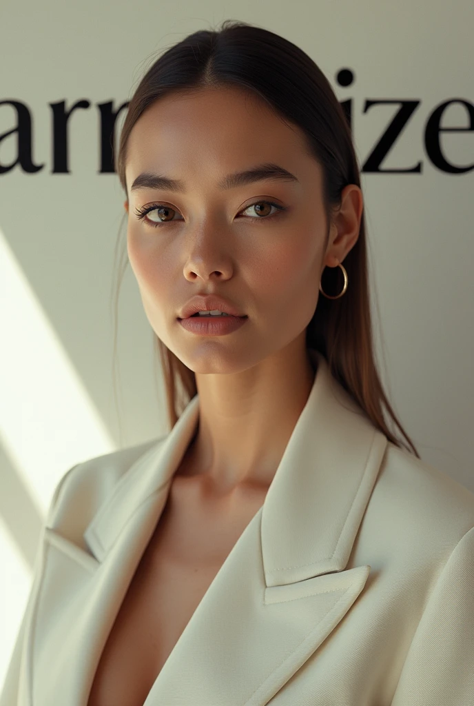 Create a magazine called harmonize and a model in front Written " Harmonize" behind the model Create more images as is