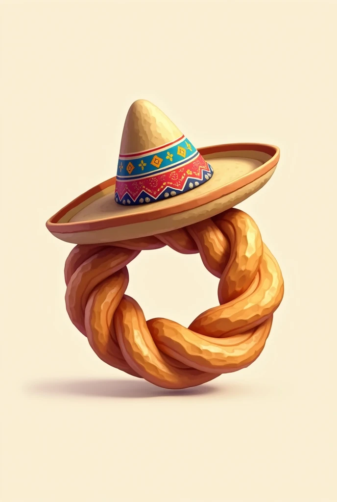 Create a logo for a company called churro andino and I want it to be a churro with a Bolivian hat which is a sleeping chullo, 