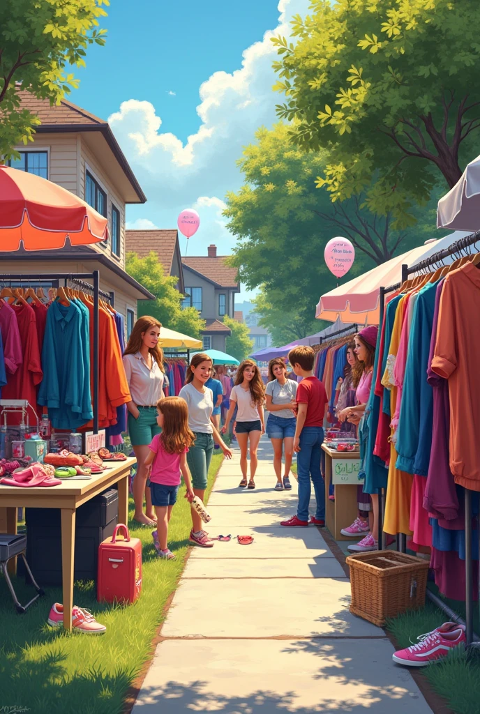 Garage sale clothing promotion