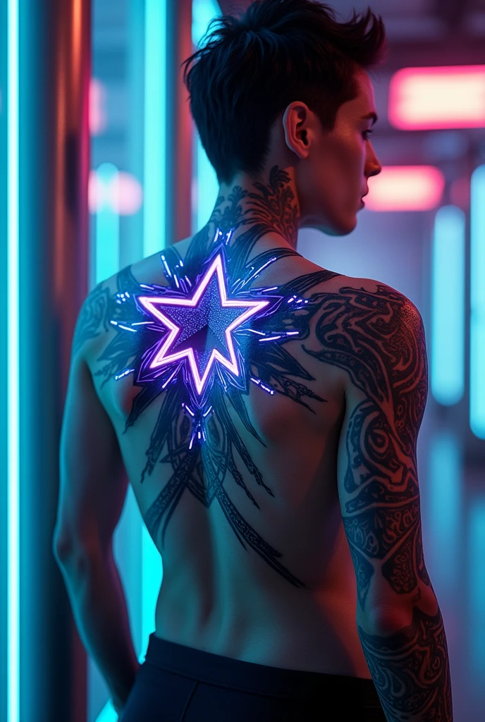 Cybertribial star tattoo