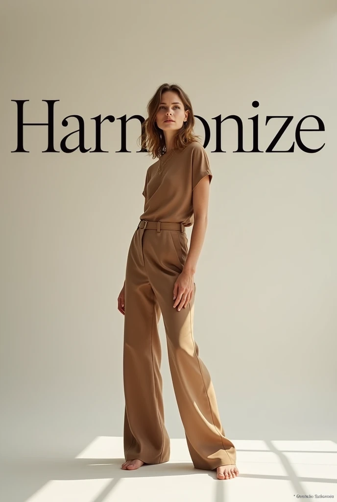 Create a magazine called harmonize and a model in front Written " Harmonize" behind the model Create more images as is Other Written "harmonize Authentic" 
真实感 