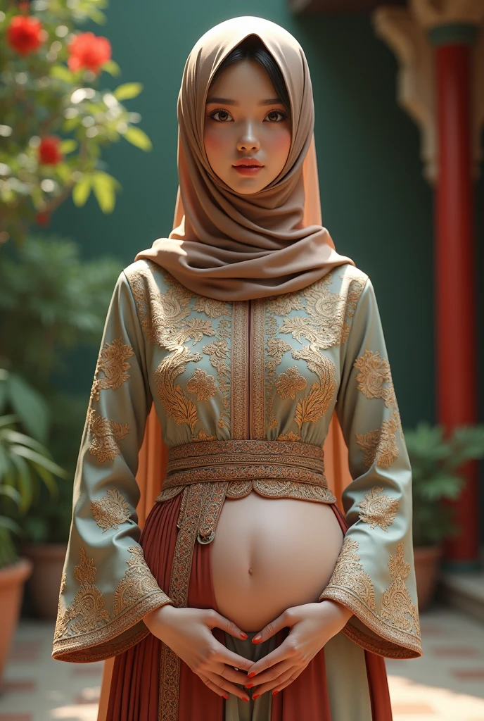 hijab girl with kebaya big leg