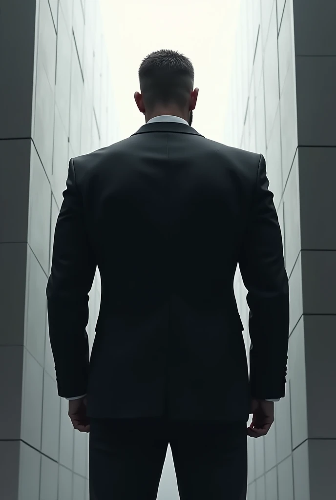 Man with his back turned dominator logo