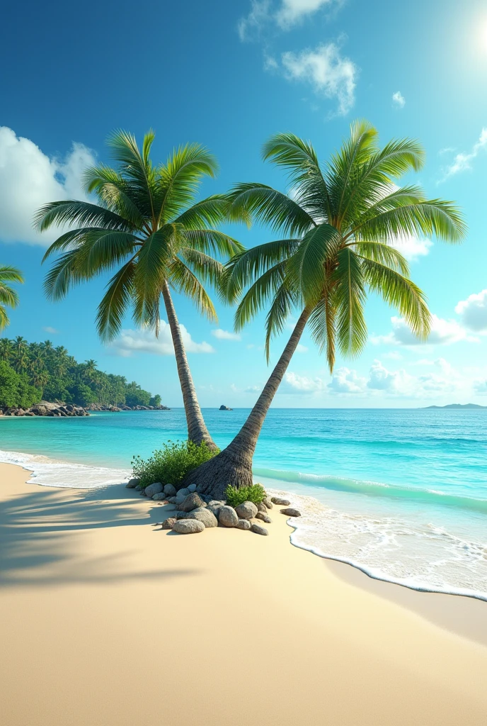 (photorealism:1.2), Logo of palm trees and beaches with reference to El Salvador
