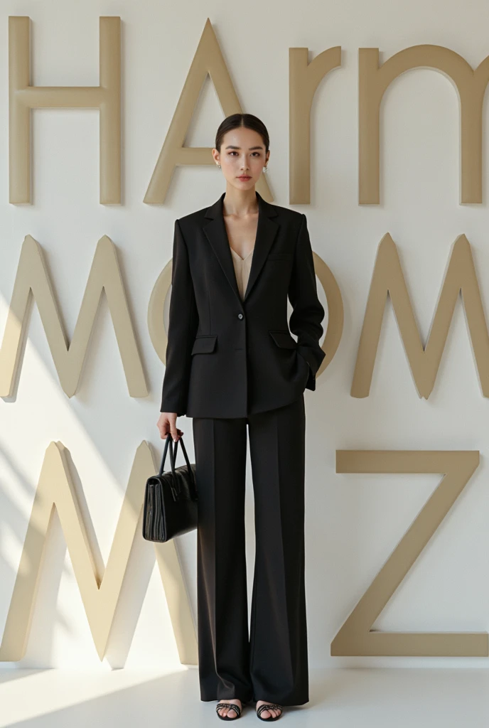 Create a magazine called harmonize and a model in front Written " Harmonize" behind the model Create more images as is Other Written "harmonize Authentic"
Realism Model with formal clothing