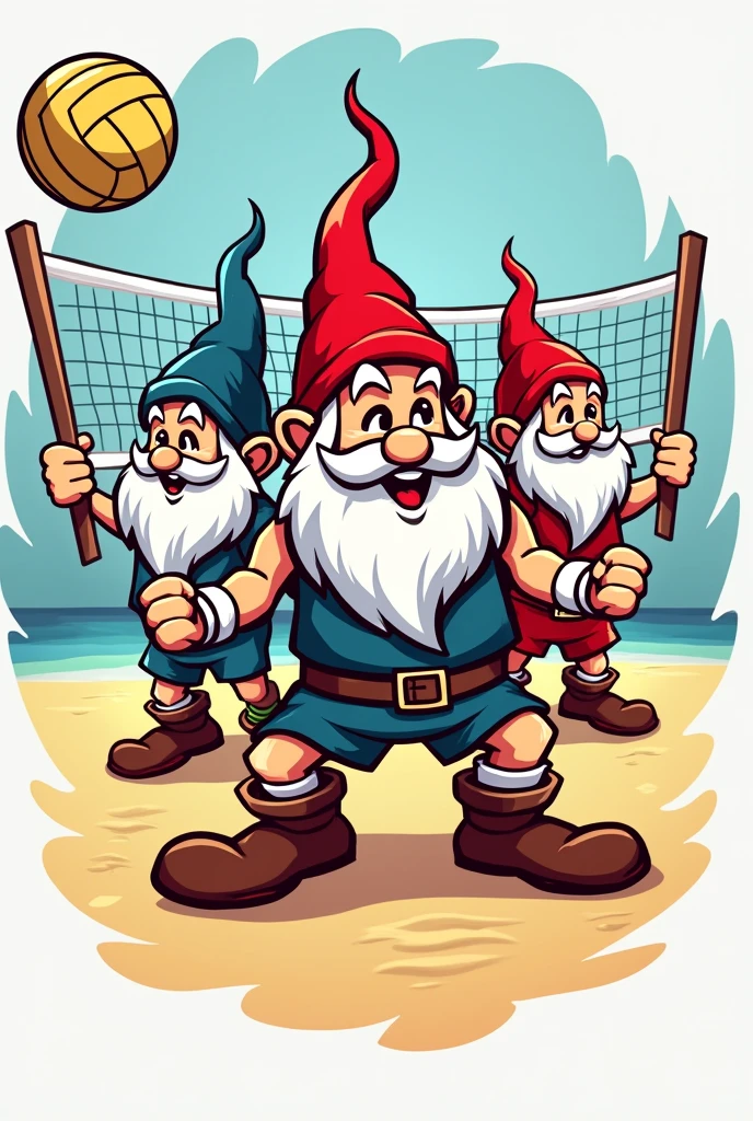 Crie uma logo, for my volleyball team, called 7 dwarves