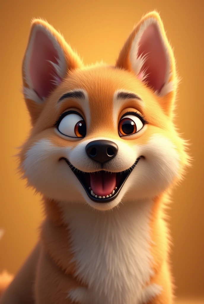 A dog winking