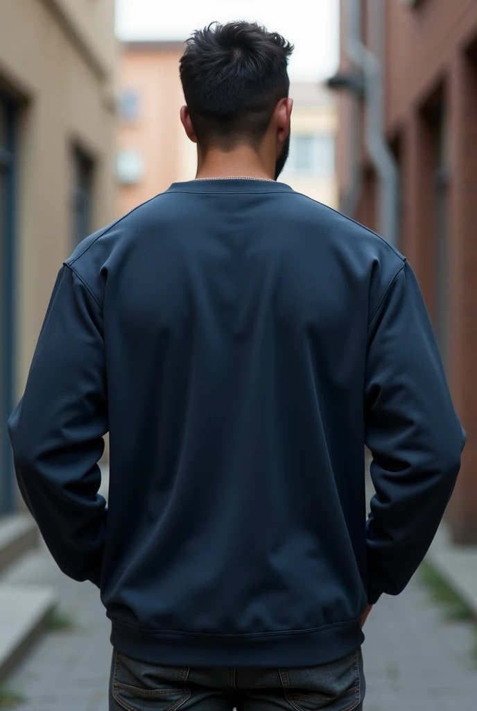 Man with sweatshirt from behind 