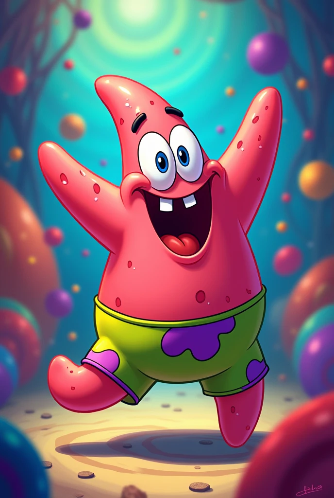 Patrick Star enjoying a funk dance