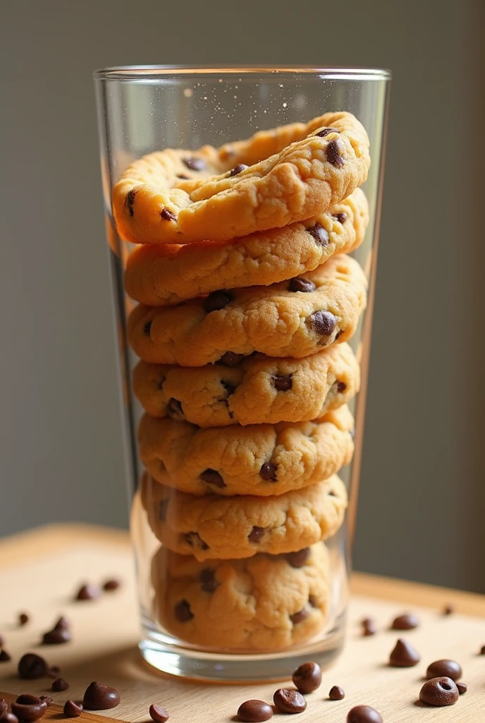 generate a glass made of chocolate chip cookies that is edible and ready to sell in an entrepreneurship project