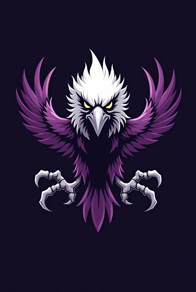 Create a simple logo that instills fear and morale in your opponents, for my volleyball team, called SQUADRON, using the colors purple and white