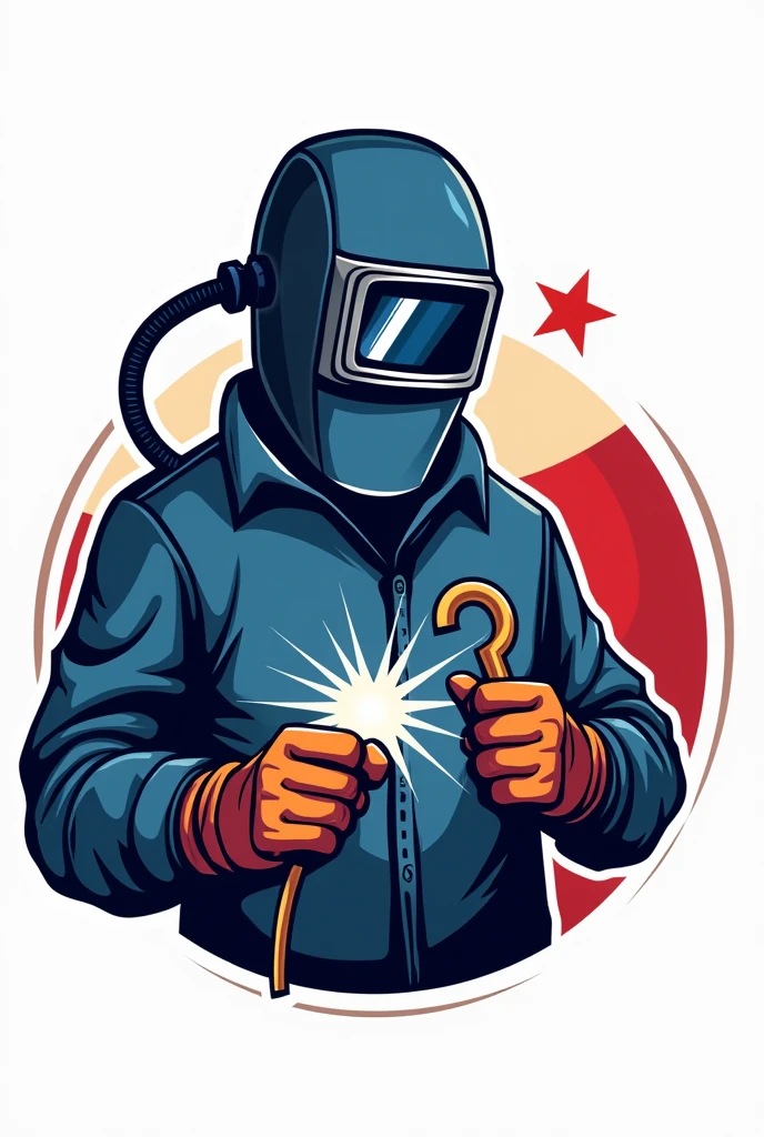 Newbie logo, me welding, name pro welding , welder mask, chilean flag, right hand electrode holder, left hand key