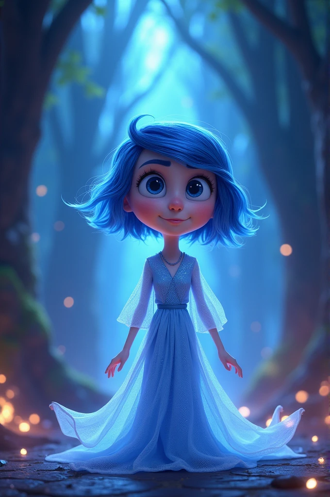 Inside out cartoon's new emotion is Faith. Her color is gentle blue and she is believes her self(Disney, Pixar)