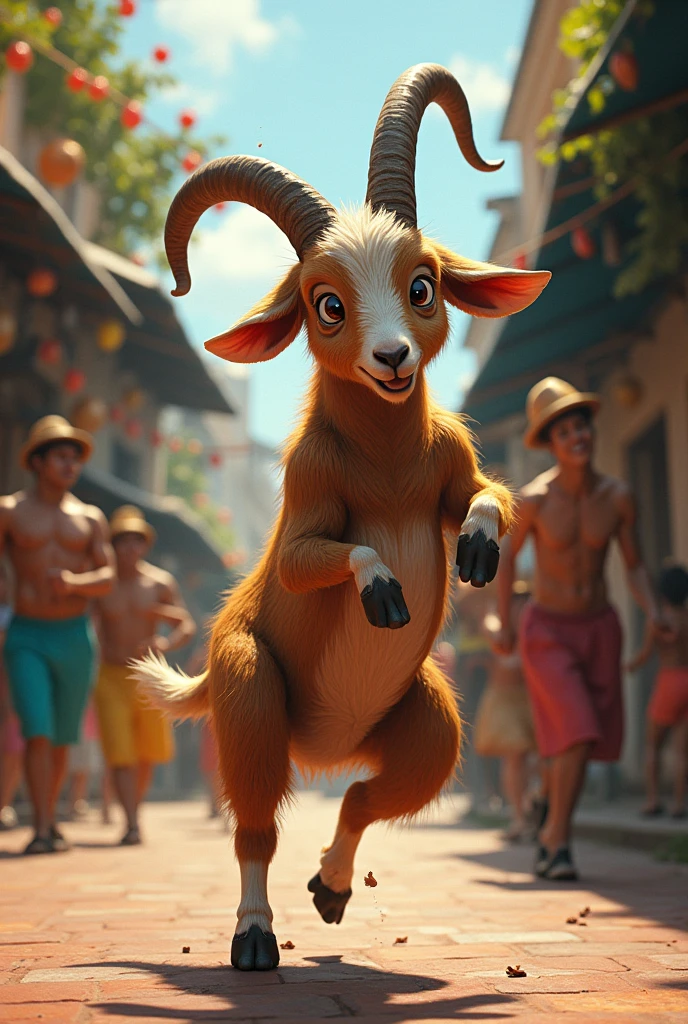 A goat dancing capoeira